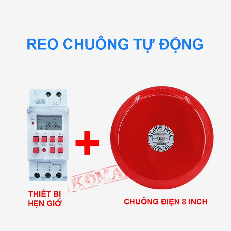 BỘ CHUÔNG ĐIỆN HẸN GIỜ REO 220V 8 INCH THC-8B